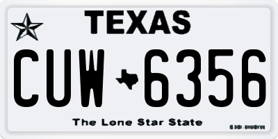 TX license plate CUW6356