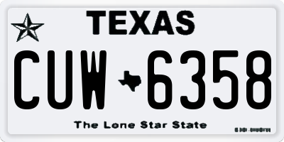 TX license plate CUW6358
