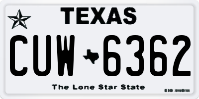 TX license plate CUW6362