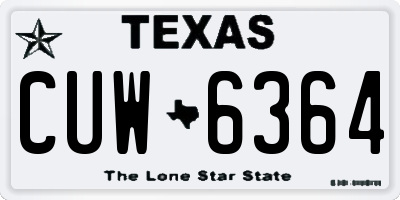TX license plate CUW6364