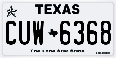 TX license plate CUW6368