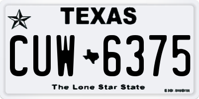 TX license plate CUW6375