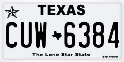 TX license plate CUW6384