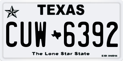 TX license plate CUW6392