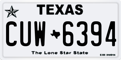 TX license plate CUW6394