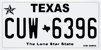 TX license plate CUW6396