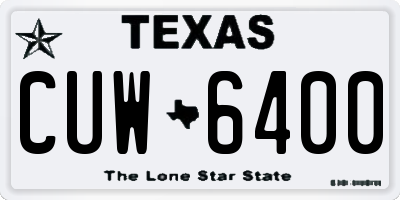 TX license plate CUW6400