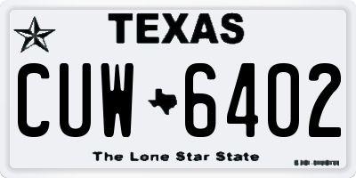 TX license plate CUW6402