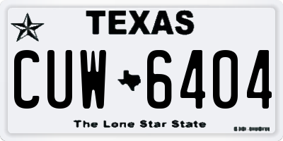 TX license plate CUW6404