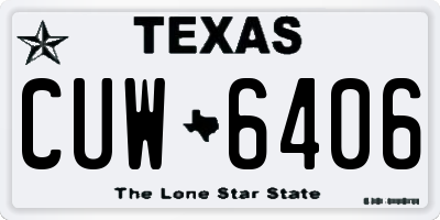TX license plate CUW6406