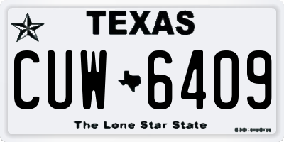 TX license plate CUW6409