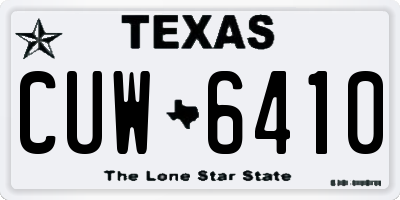 TX license plate CUW6410
