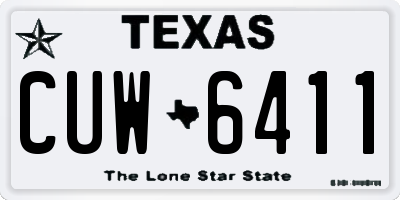 TX license plate CUW6411