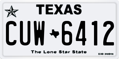 TX license plate CUW6412