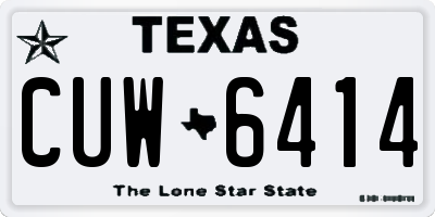 TX license plate CUW6414