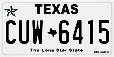 TX license plate CUW6415