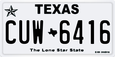 TX license plate CUW6416