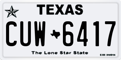 TX license plate CUW6417