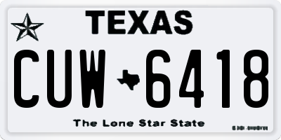 TX license plate CUW6418