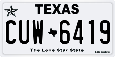 TX license plate CUW6419