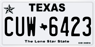 TX license plate CUW6423