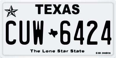 TX license plate CUW6424