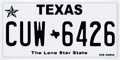 TX license plate CUW6426