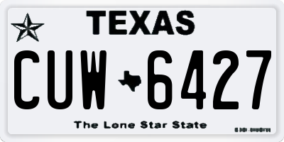 TX license plate CUW6427