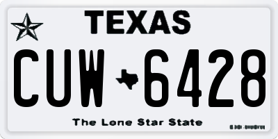 TX license plate CUW6428