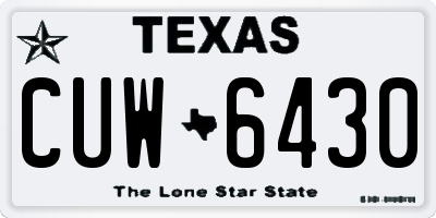 TX license plate CUW6430
