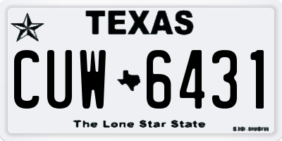 TX license plate CUW6431