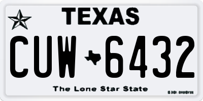 TX license plate CUW6432