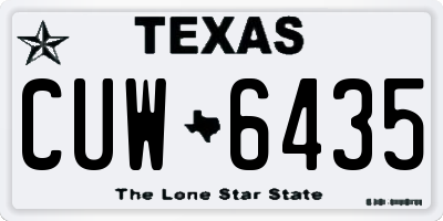 TX license plate CUW6435
