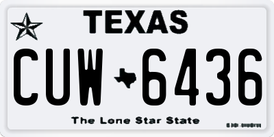 TX license plate CUW6436