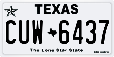 TX license plate CUW6437