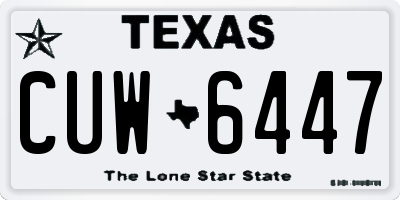 TX license plate CUW6447