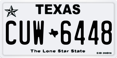 TX license plate CUW6448