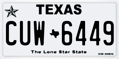 TX license plate CUW6449