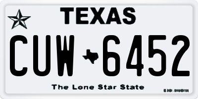 TX license plate CUW6452