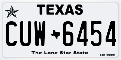 TX license plate CUW6454