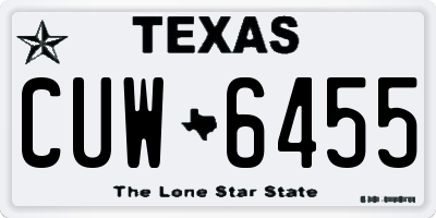 TX license plate CUW6455