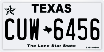 TX license plate CUW6456
