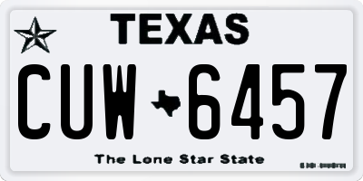 TX license plate CUW6457