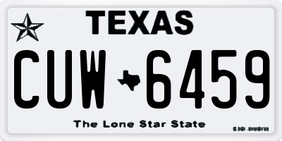 TX license plate CUW6459