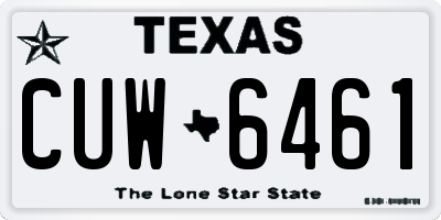 TX license plate CUW6461