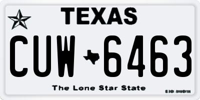 TX license plate CUW6463