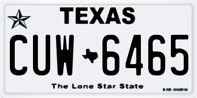 TX license plate CUW6465
