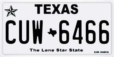 TX license plate CUW6466
