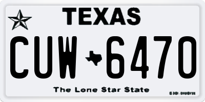 TX license plate CUW6470