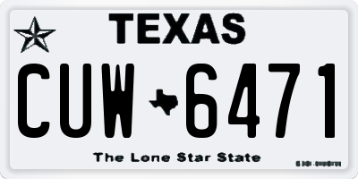 TX license plate CUW6471